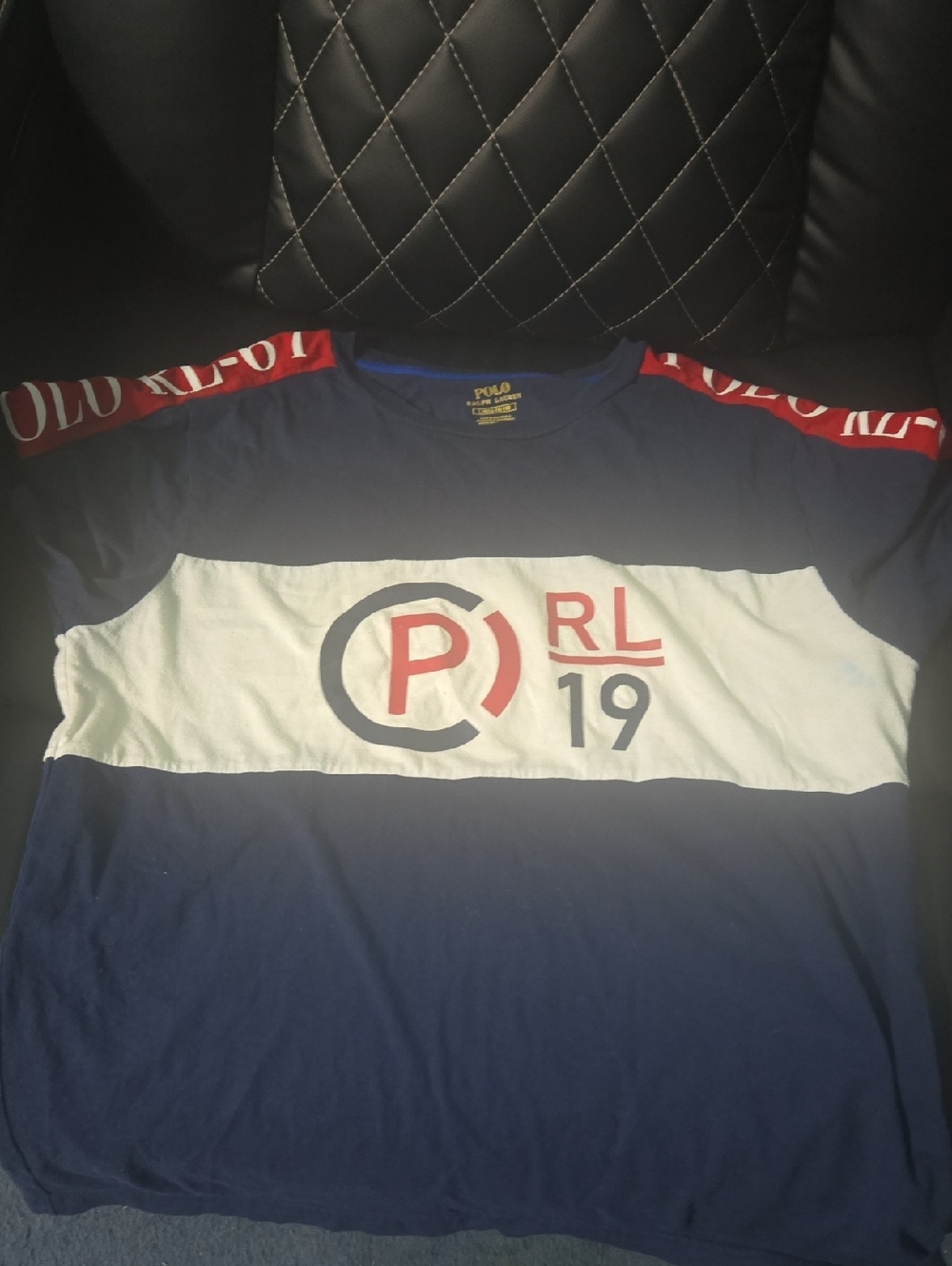 Polo by Ralph Lauren Navy Tee with Yellow Logo